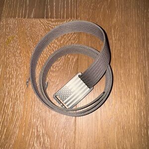 Gray Belt with American Flag Buckle